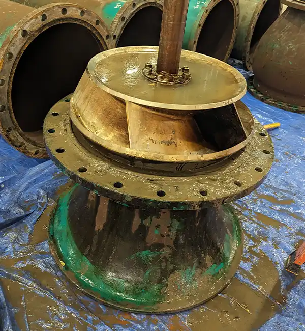 Vertical lift pump dismantle close up Vertical lift pump dismantle close up